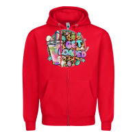 Red get loaded rabbit and easter Zipper Hoodie - MaliasSmallBusiness