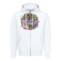 White get loaded rabbit and easter Zipper Hoodie - MaliasSmallBusiness