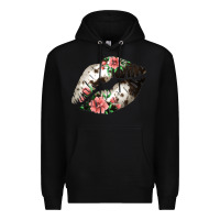 Black Cowhide And Flowers Lips Premium Hoodie - Bettercallsaul
