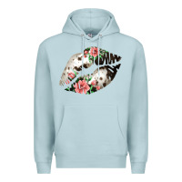 Blue Mist Cowhide And Flowers Lips Premium Hoodie - Bettercallsaul