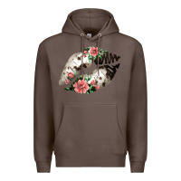 Coffee Cowhide And Flowers Lips Premium Hoodie - Bettercallsaul