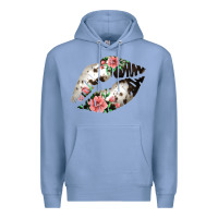 Colony Blue Cowhide And Flowers Lips Premium Hoodie - Bettercallsaul