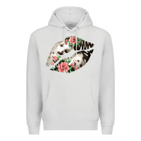 Dove Grey Cowhide And Flowers Lips Premium Hoodie - Bettercallsaul