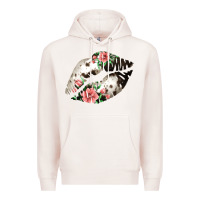 Pale Pink Cowhide And Flowers Lips Premium Hoodie - Bettercallsaul