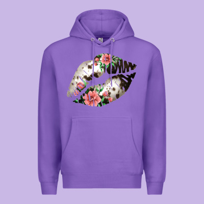 Cowhide And Flowers Lips Premium Hoodie Designed By Bettercallsaul