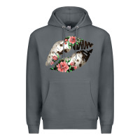 Rock Cowhide And Flowers Lips Premium Hoodie - Bettercallsaul