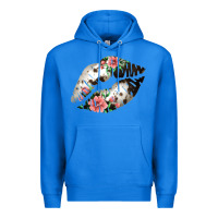 True Royal Cowhide And Flowers Lips Premium Hoodie - Bettercallsaul