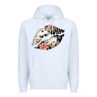 White Cowhide And Flowers Lips Premium Hoodie - Bettercallsaul