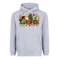 Heather Grey christmas  teacher Heavyweight Hoodie - MaliasSmallBusiness
