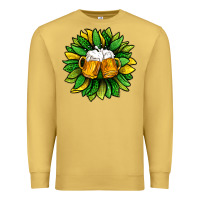 Antique Gold St. Patricks Sunflower With Beer Premium Sweatshirt - BundleAndBundleShop
