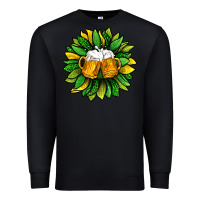 Black St. Patricks Sunflower With Beer Premium Sweatshirt - BundleAndBundleShop