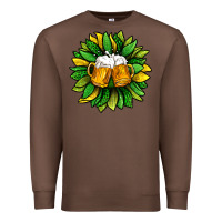 Chestnut St. Patricks Sunflower With Beer Premium Sweatshirt - BundleAndBundleShop