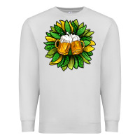 Dove Grey St. Patricks Sunflower With Beer Premium Sweatshirt - BundleAndBundleShop