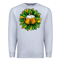 Heather Grey St. Patricks Sunflower With Beer Premium Sweatshirt - BundleAndBundleShop