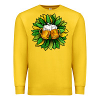 Lemon St. Patricks Sunflower With Beer Premium Sweatshirt - BundleAndBundleShop