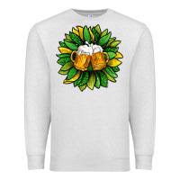 Oatmeal Heather St. Patricks Sunflower With Beer Premium Sweatshirt - BundleAndBundleShop