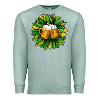 Seafoam St. Patricks Sunflower With Beer Premium Sweatshirt - BundleAndBundleShop