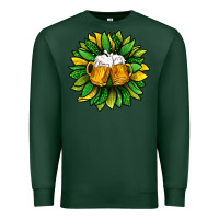 Sports Green St. Patricks Sunflower With Beer Premium Sweatshirt - BundleAndBundleShop