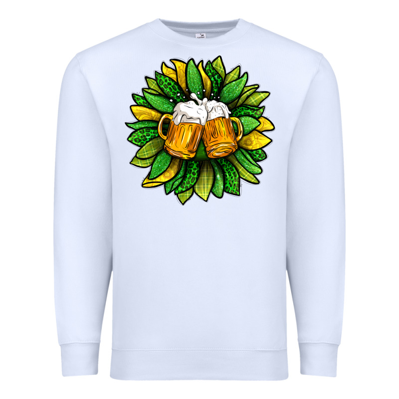 St. Patricks Sunflower With Beer Premium Sweatshirt by BundleAndBundleShop | Teevron