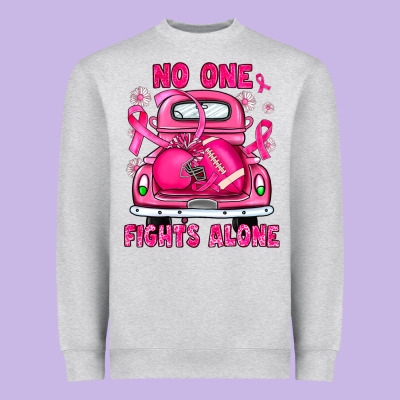 Breast Cancer No One Fights Alone Truck Football Heavyweight Sweatshirt Designed By Jahusdesignshop