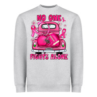 Heather Grey breast cancer no one fights alone truck football Heavyweight Sweatshirt - JahusDesignShop