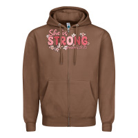 Chestnut she is strong proverbs 31 25 Zipper Hoodie - MaliasSmallBusiness