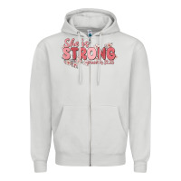 Dove Grey she is strong proverbs 31 25 Zipper Hoodie - MaliasSmallBusiness