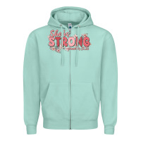 Seafoam she is strong proverbs 31 25 Zipper Hoodie - MaliasSmallBusiness