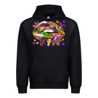 Black Mardi Gras lips Urban Hoodie - HowdyJamesFarm