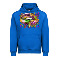 Cobalt Mardi Gras lips Urban Hoodie - HowdyJamesFarm