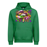 Emerald Mardi Gras lips Urban Hoodie - HowdyJamesFarm