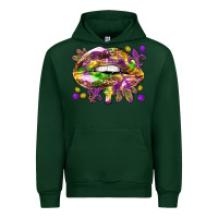 Forest Green Mardi Gras lips Urban Hoodie - HowdyJamesFarm