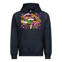 Navy Mardi Gras lips Urban Hoodie - HowdyJamesFarm