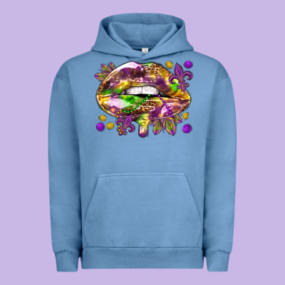 Mardi Gras Lips Urban Hoodie Designed By Howdyjamesfarm