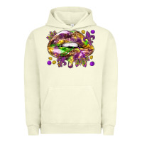 Pigment Pistachio Mardi Gras lips Urban Hoodie - HowdyJamesFarm