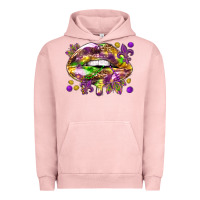 Pigment Salmon Mardi Gras lips Urban Hoodie - HowdyJamesFarm