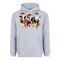 Heather Grey christmas three cows Heavyweight Hoodie - MaliasSmallBusiness