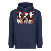 Navy christmas three cows Heavyweight Hoodie - MaliasSmallBusiness