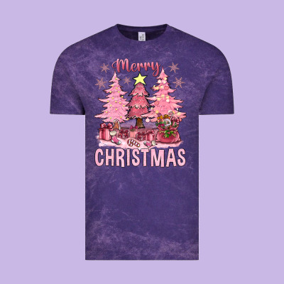 Pink Merry Christmas Bbs Vintage Tee Designed By Bundleandbundleshop