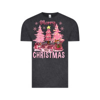 Vintage Black pink merry christmas bbs Vintage Tee - BundleAndBundleShop