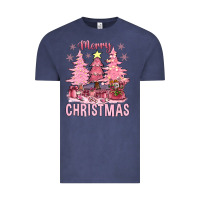 Vintage Denim pink merry christmas bbs Vintage Tee - BundleAndBundleShop