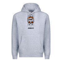 Heather Grey Brown Glitter, Western Vintage Patterned Mom Skull Premium Hoodie - Bettercallsaul