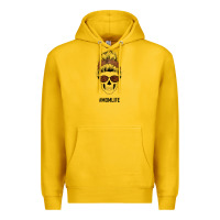 Lemon Brown Glitter, Western Vintage Patterned Mom Skull Premium Hoodie - Bettercallsaul
