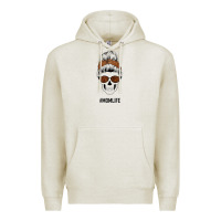 Oatmeal Heather Brown Glitter, Western Vintage Patterned Mom Skull Premium Hoodie - Bettercallsaul