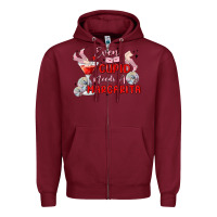 Burgundy even cupid need a margarita Zipper Hoodie - MaliasSmallBusiness
