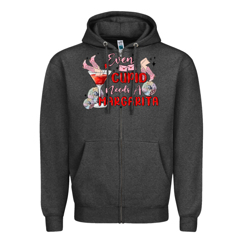 Even Cupid Need A Margarita Zipper Hoodie by MaliasSmallBusiness | Teevron