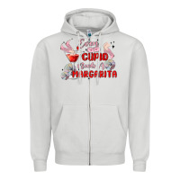 Dove Grey even cupid need a margarita Zipper Hoodie - MaliasSmallBusiness