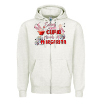 Oatmeal Heather even cupid need a margarita Zipper Hoodie - MaliasSmallBusiness