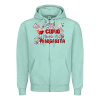 Seafoam even cupid need a margarita Zipper Hoodie - MaliasSmallBusiness