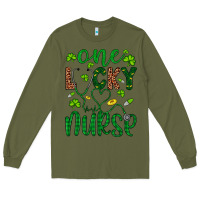 Army Green Leopard Glitter One Lucky Nurse Long Sleeve Tee - Artiststas